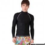 MICHEALWU Men Long Sleeve Quick-Dry UPF 50+ Lightweight Swimsuit Swim Shirt Black B07NRLRF6N